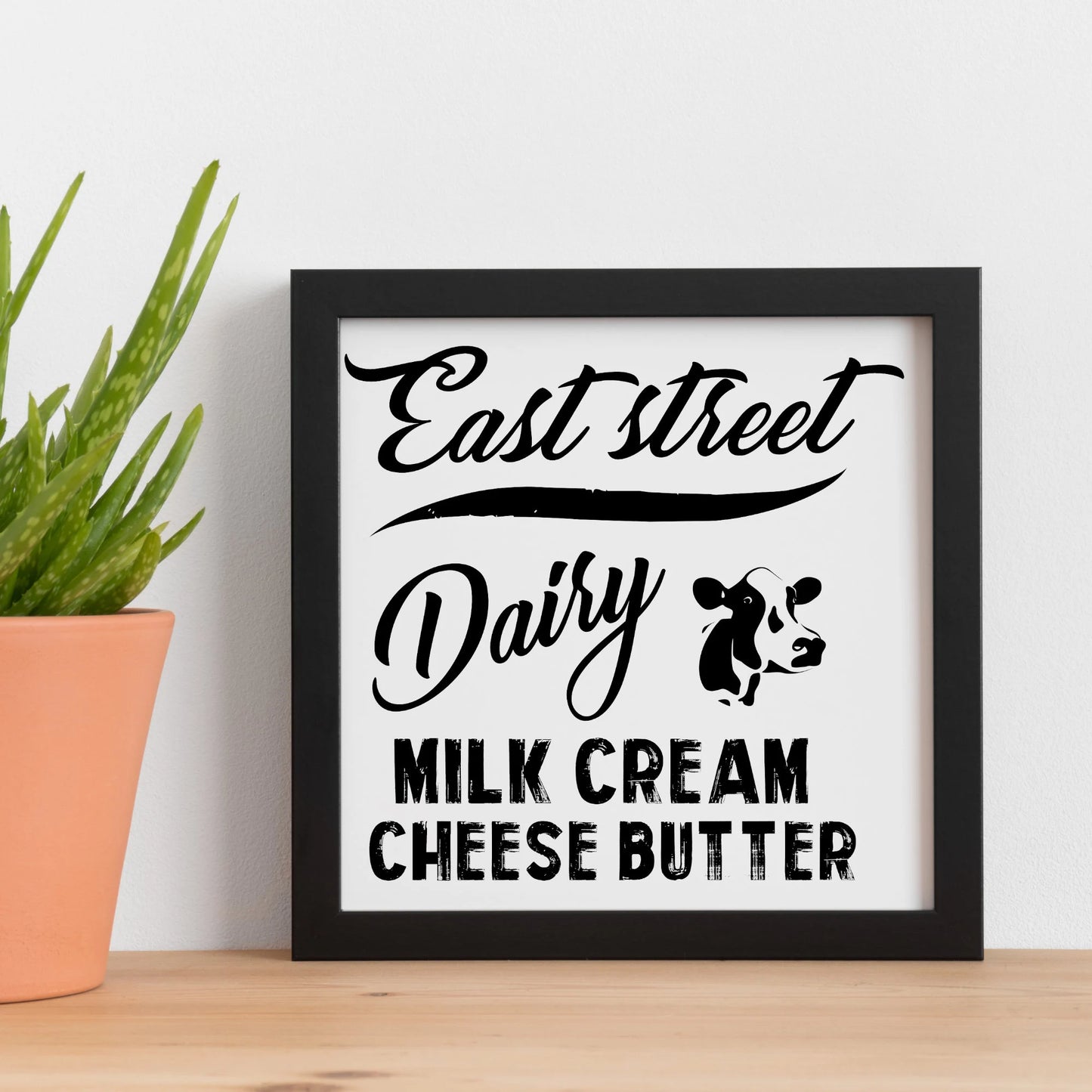 Vintage Dairy Graphic Cow, Milk Cream, Cheese, Butter Digital Download PNG JPEG