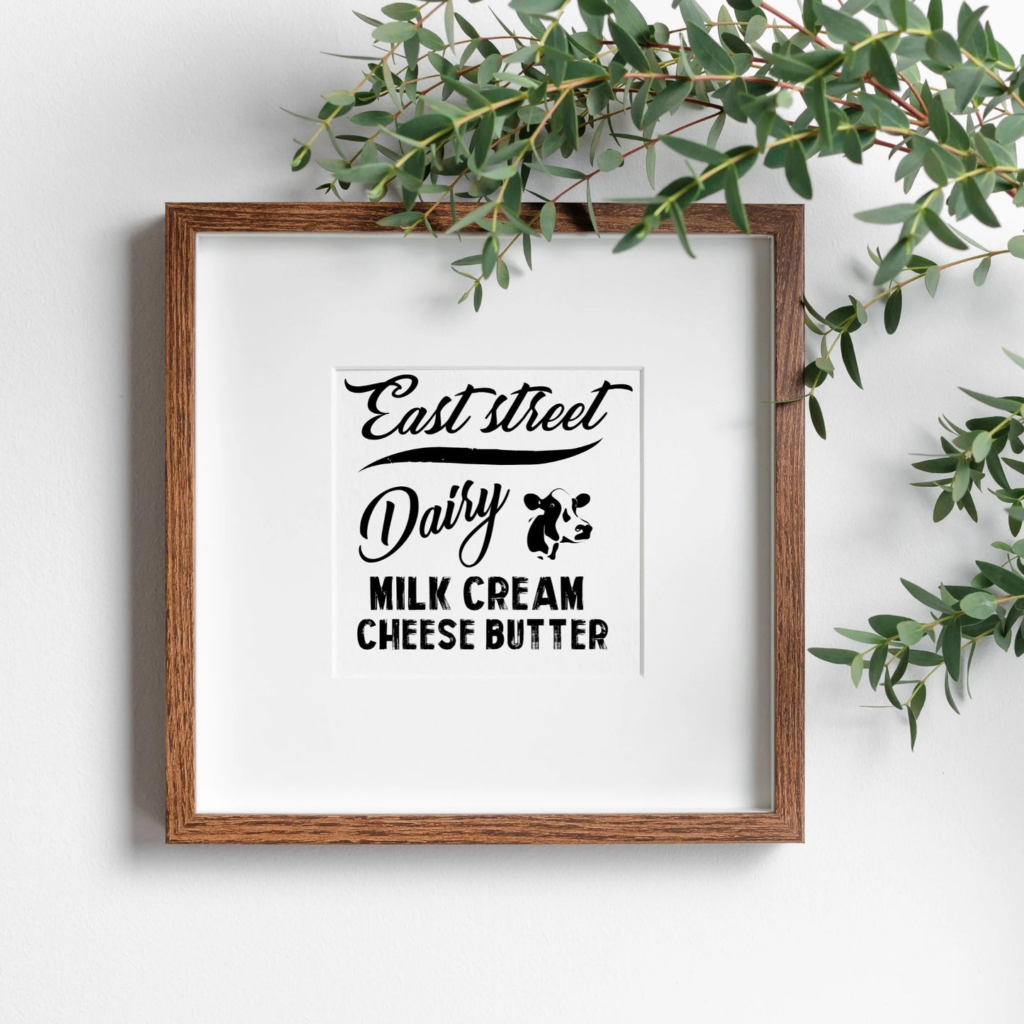 Vintage Dairy Graphic Cow, Milk Cream, Cheese, Butter Digital Download PNG JPEG