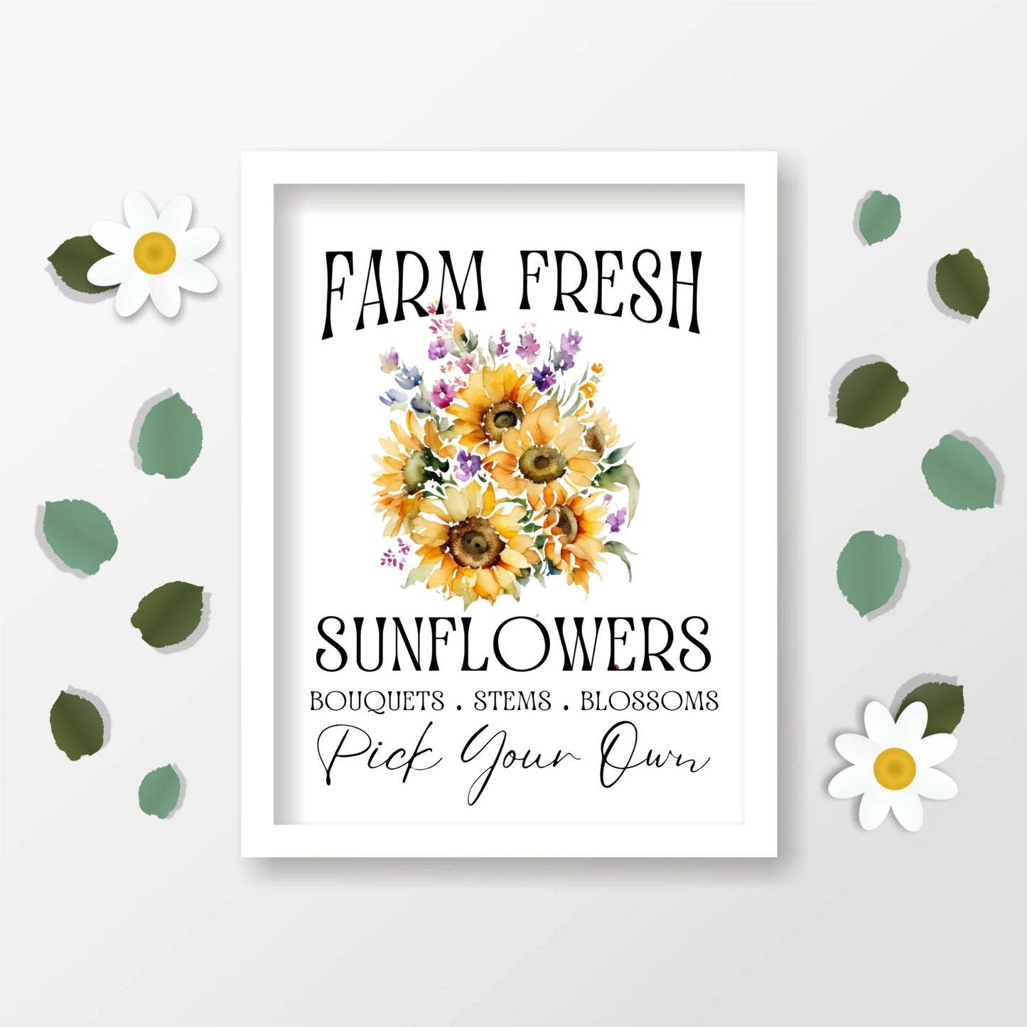 Farm Fresh Summer Sunflowers Graphic / Instant digital download PNG/JPEG/SVG
