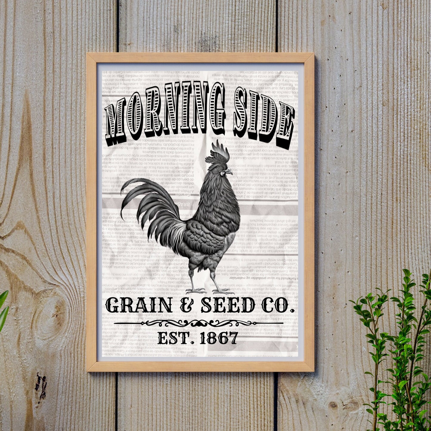 Vintage Farmhouse Rooster Instant Digital Download PNG JPEG SVG