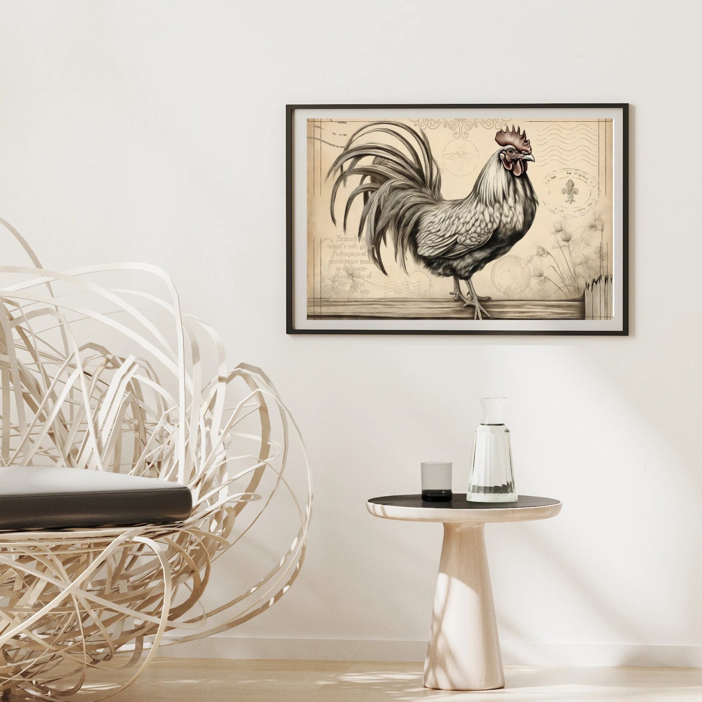 Vintage Farm Rooster Instant Digital Download PNG JPEG SVG Graphic