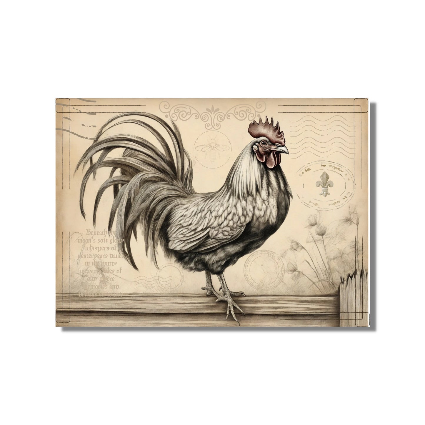 Vintage Farm Rooster Instant Digital Download PNG JPEG SVG Graphic