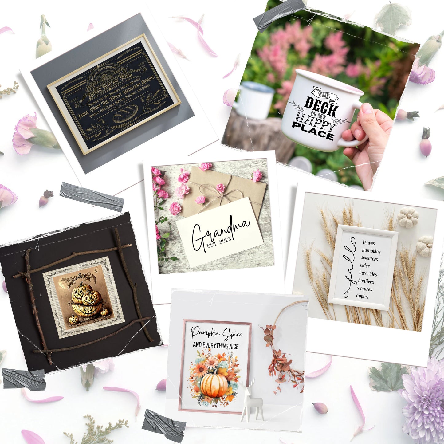 Celebrate Autumn's Bounty: Fall Farmhouse Printable Bundle (Instant Download) - PNG JPEG