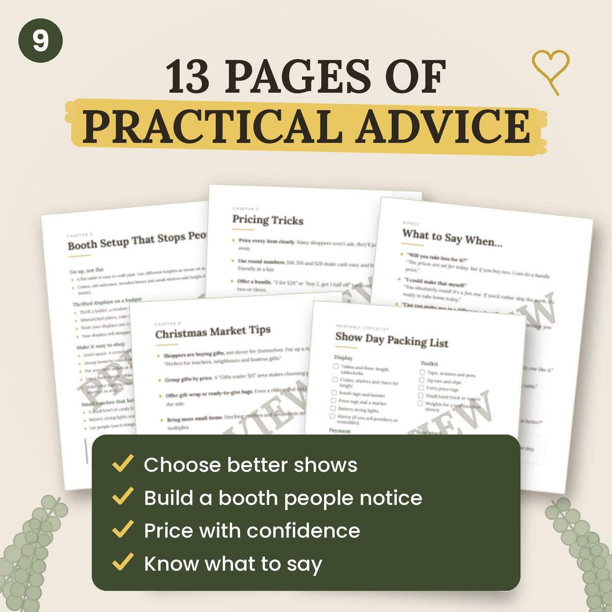 Craft Fair Vendor Guide | Booth Setup, Pricing Tips, Checklist (PDF Download)
