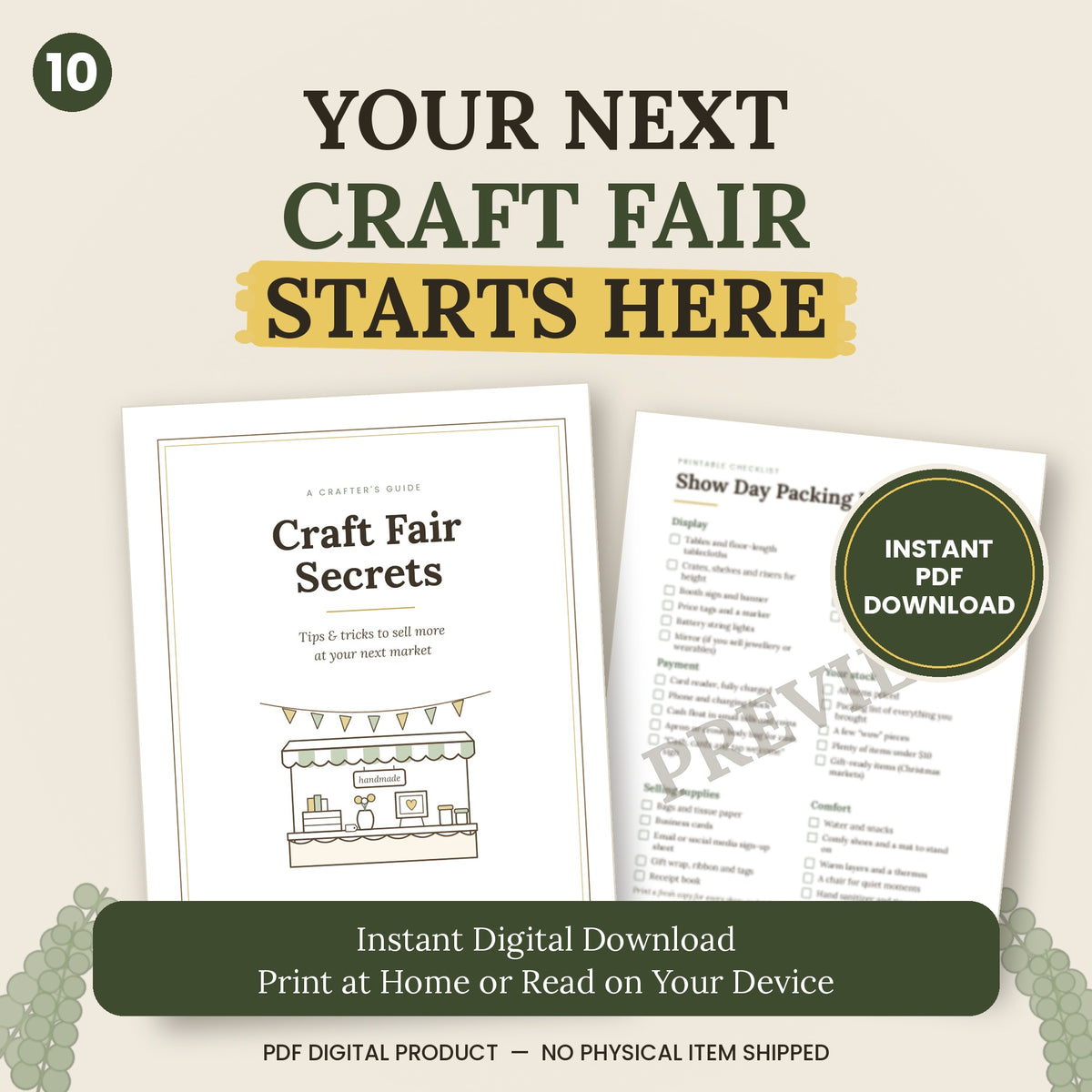 Craft Fair Vendor Guide | Booth Setup, Pricing Tips, Checklist (PDF Download)
