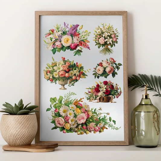 Vintage Floral Clip Art PNGs & JPGs - Download Print for DIY Projects! *