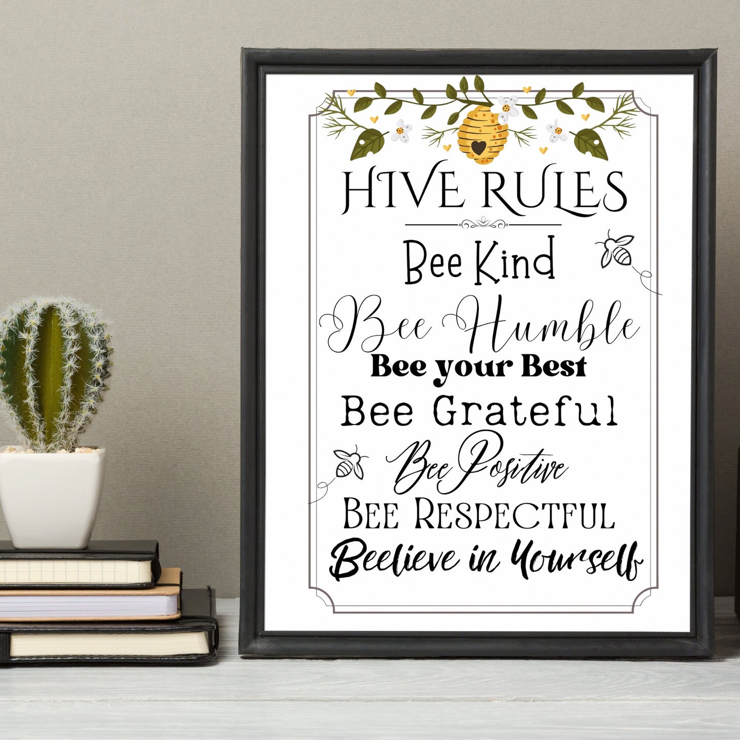 Hive Rules Bee Kind Honey Instant digital download Graphic PNG SVG JPEG