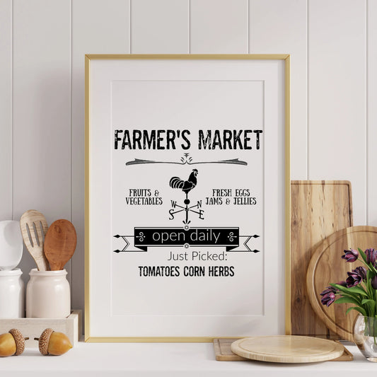 Farmhouse Farmer's Market Printable Graphic Instant PNG JPEG digital download