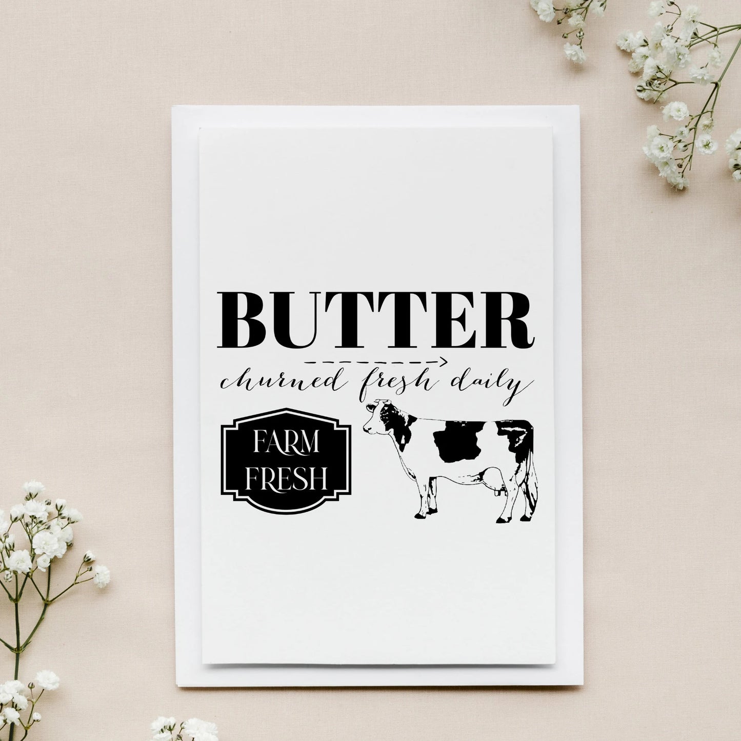 Farmhouse Cow butter local PNG JPEG SVG digital download Graphic