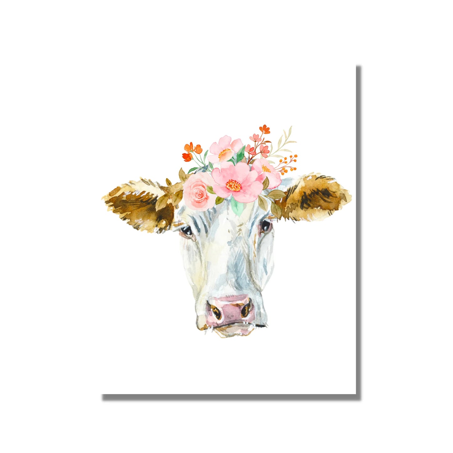 Floral Cow Prints for Walls & More /Instant Download /FarmhouseWatercolour Art