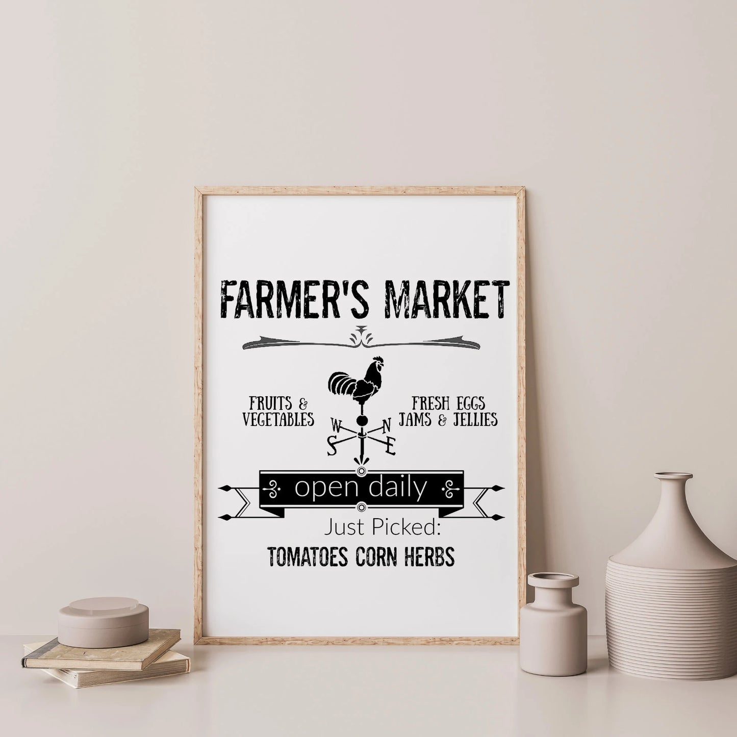 Farmhouse Farmer's Market Printable Graphic Instant PNG JPEG digital download