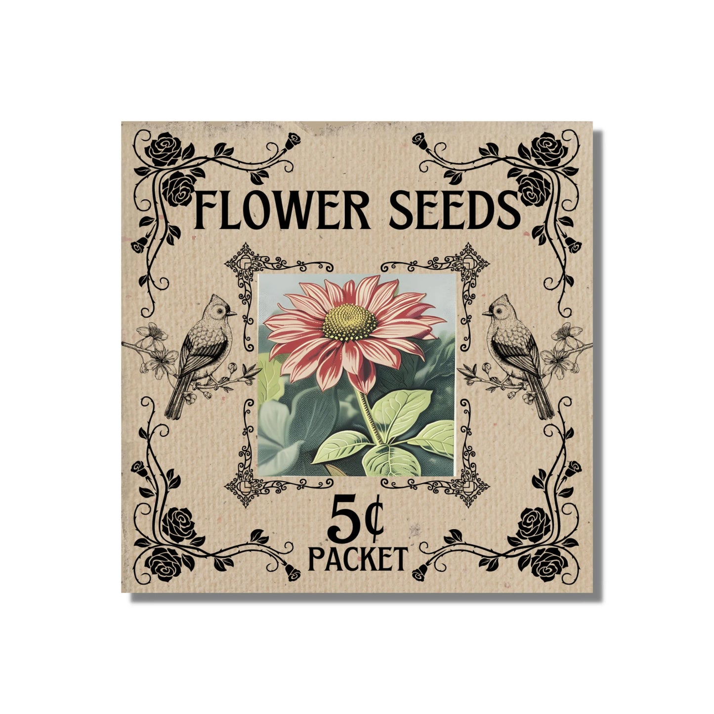 Vintage Flower Garden Seeds Packet - Instant Download Printable PNG JPEG *