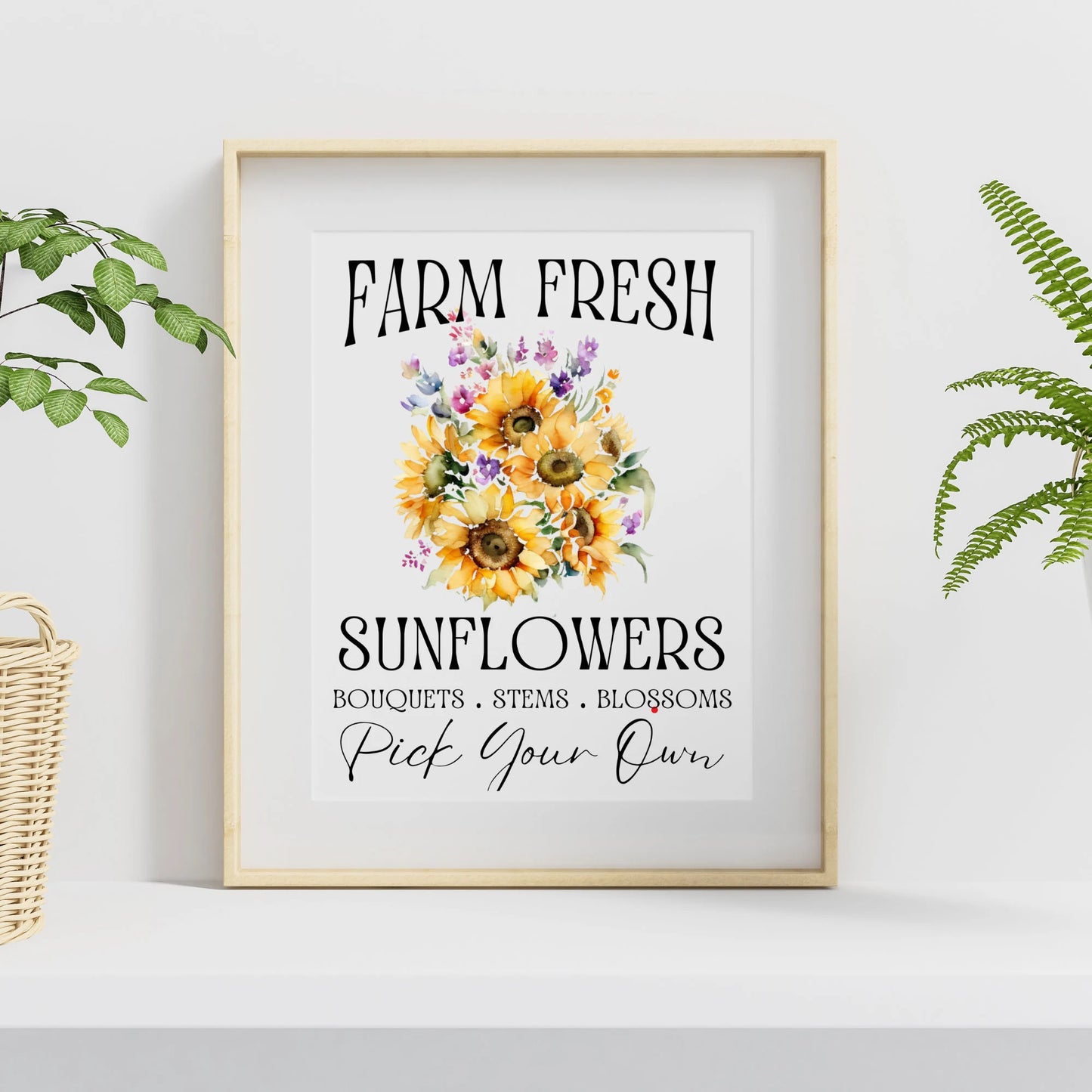 Farm Fresh Summer Sunflowers Graphic / Instant digital download  PNG/JPEG/SVG