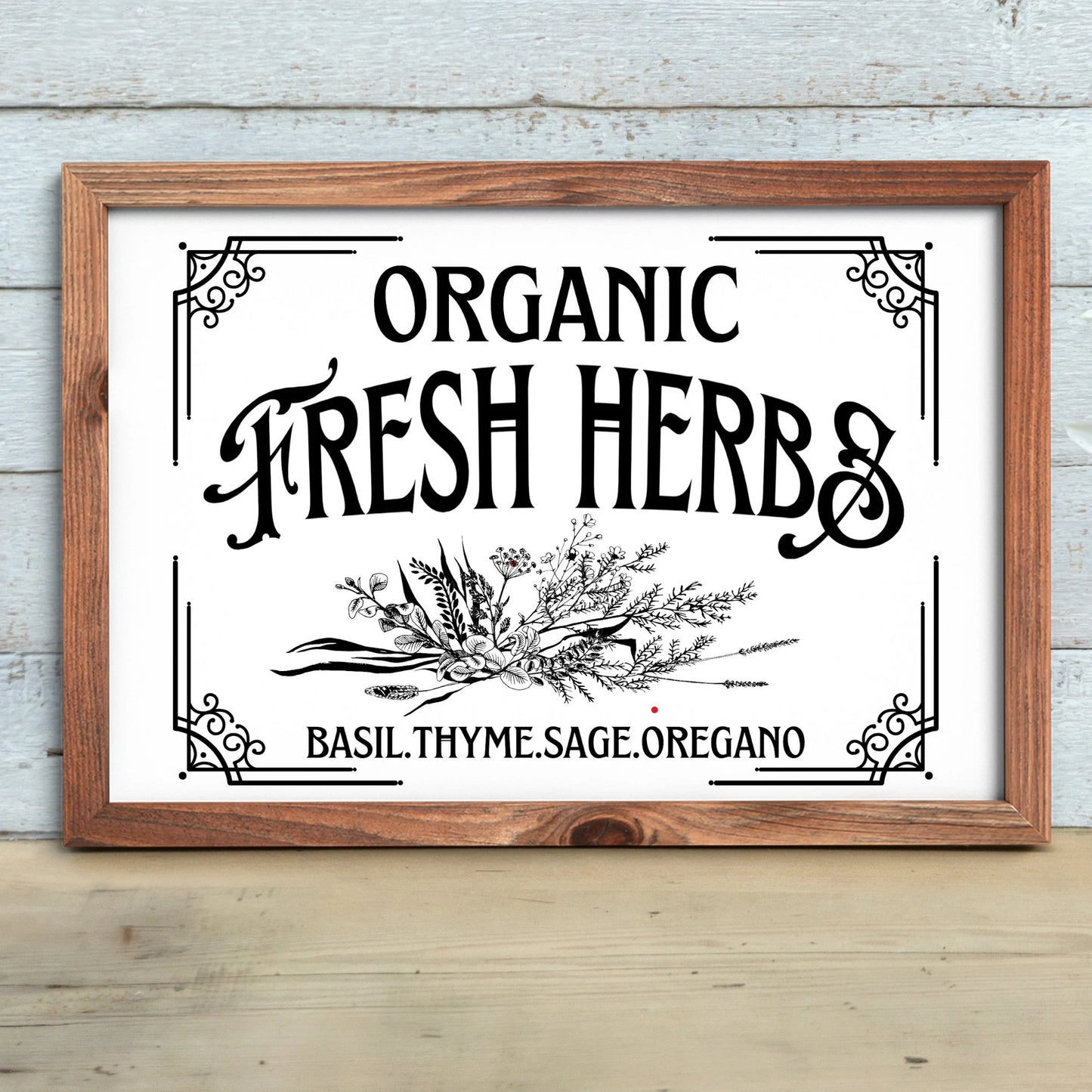 Garden Organic Fresh Herbs Sign Instant digital download PNG JPEG SVG