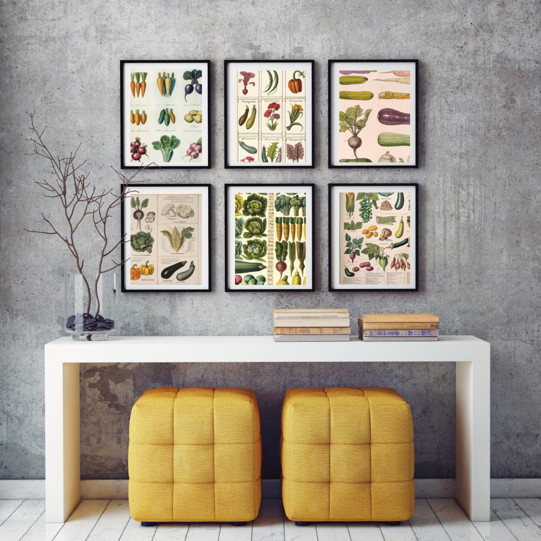 Vintage Harvest: 6 Printable Garden Collage Bundle Download Now PNG JPEG SVG